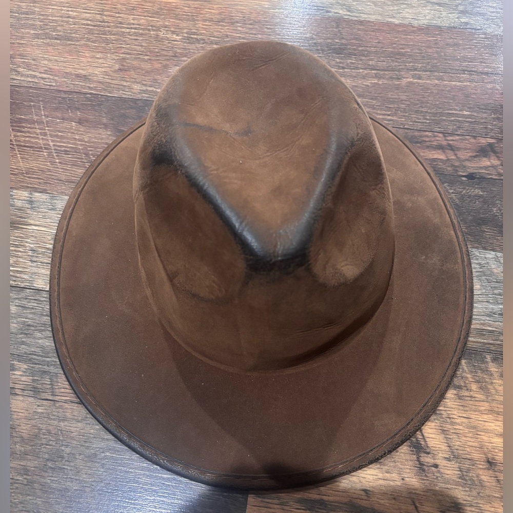 Brown Wide Brim Fedora Hat